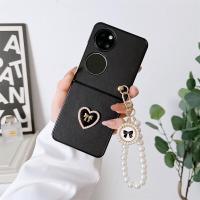 ราคา มุกแวววาวสุดหรูเคสลาย PU หนังรูปโบว์เงื่อนสำหรับ Huawei P50สร้อยข้อมือแบบพกพาปลอกกันกระแทกกรอบแบบแข็งสำหรับ Huawei กระเป๋า (19258176424)