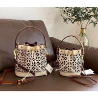 ราคา 2023 new Tory Burch T Monogram Hollow Laser Calfskin Two Sizes Bucket Bag Handbag Shoulder Bag Crossbody Bag (20015826965)