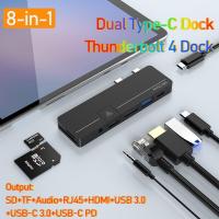 ราคา สำหรับ Microsoft อุปกรณ์เสริมสำหรับ PC Surface Pro ฮับ Usb แท่นวางมือถือ Hd Dual Type C Hub Thunderbolt 4 Dock HDMI Surface Pro 8 9 X Meimiao (20208409995)