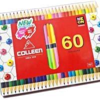 ราคา COLLEEN ดินสอสี สีไม้คอลลีน 60 สี 2 หัว รุ่นใหม่ มีสี NEON สีคอลลีน (671296147)