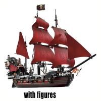 ราคา Compatible with LEGO NEW Pirate Imperial Caribbean Ship Flagship Black Pearl Silent Mary Compatible 10210 70810 4184 4195 71042 Building Block Toys (21044409641)