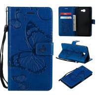 ราคา FUCASE Samsung Galaxy J5 PRIME Case Blue Embossed Butterfly กระเป๋าเงินแบบกลับด้านได้สำหรับ Samsung Galaxy J5 PRIME 2016 5 0 (564360802)