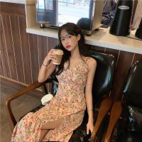 ราคา ชุดเดรสสายเดี่ยวยาวแบบเข้ารูปสไตล์สาวมั่น จีบปลายกระโปรง ผ่าข้าง ทำจากผ้าชีฟอง (18268489929)