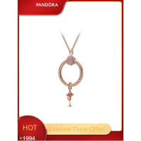 ราคา Pandoraˉ Rose Gold Pave Rose Necklace Set ZT1097 New Year Gift แพนโดร่า สร้อยคอ (16499284112)