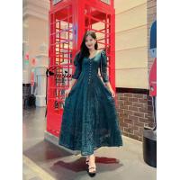 ราคา Gannieshop Mom2 พร้อมส่ง S 2XL dress เดรสผ้าทอนูน เดรสลายดอกไม้ เดรสสีน้ำเงิน เดรส เดรสยาว เดรสสีเหลือง เดรสสีเขียว เดรสแขนยาว เดรสคอวี เดรสสาวอวบ ชุดสาวอวบ เดรสใส่ออกงาน ใส่เที่ยว (19971910822)