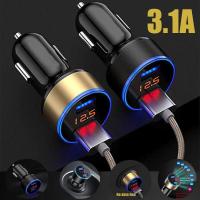 ราคา 3 1A ของแท้พอร์ต USB คู่ที่ชาร์จแบตในรถ2จอแอลซีดีแสดงผลดิจิตอลสำหรับ iPhone X 8 7 Xiaomi Samsung ได้อย่างรวดเร็วอะแดปเตอร์ชาร์จในรถยนต์ที่ชาร์จแบตในรถชาร์จเร็วแบบพกพาไร้สายอัจฉริยะ (4080798404)