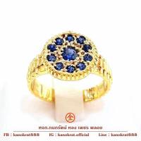 ราคา แหวนพลอยไพลินจันทบุรี น้ำหนัก 0 90 กะรัต ดีไซน์แหวนผู้ชายทรงโรเล็กซ์ ตัวเรือนทองคำแท้ 90 มีใบรับประกันจากทางร้าน (12221132220)
