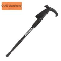 ราคา Send from Bangkok Alpenstock Travel Cane Hiking Cane Retractable T handle hiking pole outdoor walking stick telescopic aluminum alloy (18958925673)