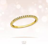 ราคา IRIS JEWEL แหวนเงินแท้925 ชุปทอง14K ประดับเพชร CZ ครึ่งวง Silver Line Ring with Cubic Zirconia (17166037167)