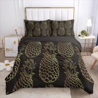 ราคา 3D Duvet Cover Set Bedding Sets Comforter Quilt Cover Bed Linen King Queen Black Gold Lotus Design Printed 220x260 Size (19009461026)