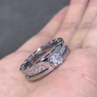 ราคา COD เพชร CNC พิมพ์คำเพชรหลักสองวิธีแหวนคู่ V แหวนทองคำขาวชุบทอง (16166746955)