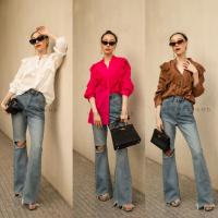 ราคา เสื้อเชิ้ตคอจีน แต่งลูกไม้ระบายหน้า VSHOP (19131991249)