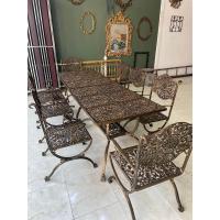 ราคา ชุดสนาม โต๊ะอาหาร อัลลอย 8 ที่นั่ง สีทองรมดำ (20131323603)