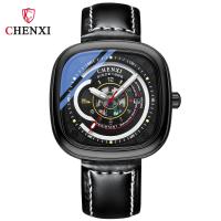 ราคา Chenxi นาฬิกาควอทซ์สำหรับผู้ชายสายหนังแท้แฟชั่นใหม่อินเทรนด์ทรงสี่เหลี่ยม CX 8224 (17682466811)