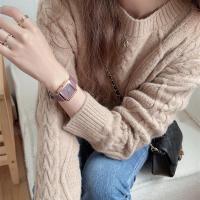 ราคา โมเมนต์หมุนได้เวอร์ชันผู้หญิงเกาหลีผู้หญิงนาฬิกาหน้าปัดทรงสี่เหลี่ยมฝรั่งเศสช่องย้อนยุคอารมณ์สง่างามเรียบง่าย (20999558390)