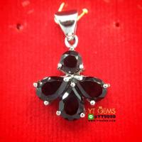 ราคา จี้โกเมน จี้เงินแท้ ชุบทองคำขาว พลอยโกเมนแท้ YTG 10290 (17439768151)