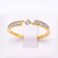 ราคา Happy Jewelry แหวนเพชรแถวมีเม็ดกลาง เล็กๆ น่ารัก ทองแท้ 9k 37 5 เพชรเกสร ME508 (16814564977)