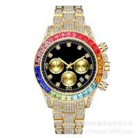 ราคา สแตนเลสผู้ชายนาฬิกาสีเพชรฝังเพชรผู้ชายนาฬิกาโรมันขนาดปฏิทินฮิปฮอปนาฬิกาเพชรเต็ม (19661842763)