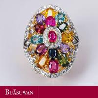 ราคา แหวน ประดับด้วยพลอยแฟนซี และเพชร เบลเยี่ยม ตัวเรือนทองคำแท้ 18K สไตล์แหวน เป็นแบบเรียบหรู การันตี พลอยแท้ เพชรแท้ ทองคำแท้ (17019078567)