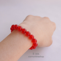 ราคา JADE หยกแดง เลือกขนาดเม็ดหินได้ 4 12 มม หินแห่งการขจัดความโกรธ สร้อยข้อมือหยกแท้ by siamonlineshop (12561295664)