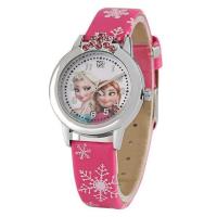 ราคา นาฬิกาข้อมือ Frozen เอลซ่าการ์ตูนดิสนีย์สำหรับเด็กผู้หญิงเจ้าหญิงเอลซ่าสีชมพูของขวัญคอสเพลย์สายรัดนาฬิกาหนังสำหรับเด็ก (17822827360)