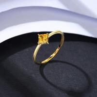 ราคา Kemstone S925ชุบเงินเงางามเป็นลูกบาศก์เพทายสีเหลืองนำโชคสำหรับของขวัญเครื่องประดับสตรีแหวนคริสตัล (19747945826)