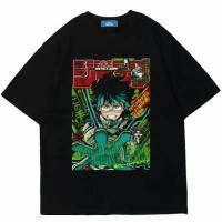ราคา Kaos my hero academia oversized t shirt anime vintage tee kartun dark grey S 5XL (21141820878)