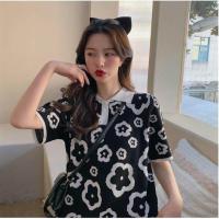 ราคา Licorice dress เดรสสั้นลายดอก สีขาวดำ เดรสสีดำ เดรสสไตล์เกาหลี TS833 (19808344711)