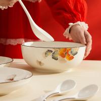 ราคา AG SHOP ชุดจานชามเซรามิค ลายดอกไม้ จานลายเซรามิคกระเบื้อง 1เซ็ต 10ชิ้น NO Z53 (20618233201)