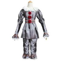 ราคา CalebFaith Movie Stephen King 39s It Pennywise Cosplay Costume for Adult Kids Clown Joker Cosplay Suit with Mask Halloween Props CosPlay (16471137411)