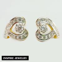 ราคา Inspire Jewelry ต่างหู ฝังเพชร รูปหัวใจ งานจิวเวลลี่ หุ้มทองแท้ 100 24K สวยหรู พิเศษ สำหรับผิวแพ้ง่ายมาก พร้อมถุงกำมะหยี่ (11222710776)