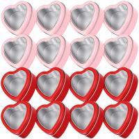 ราคา 16 PCS Heart Shape Metal Tins Gift Box with Lid Metal Tin Cans Empty Candle Tins Red and Pink ValentineS Day Gift Boxes (17772029887)