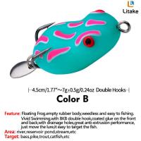 ราคา Litake เหยื่อตกปลากบ Kail Kodok สีสดใสเหยื่อลอยน้ำเหยื่อล่อพื้นผิวเรียบไซส์เล็กมีกระเป๋าสตรีทรงถัง (20491483922)