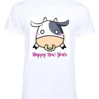ราคา เสื้อยืดขาวลายวัวน่ารักผ้านิ่มใส่สบาย (20694179556)