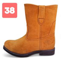 ราคา สินค้าใหม่ รองเท้าบูทช่างเชื่อม หนังกลับ สีแทน หัวกลาง เบอร์ 38 47 (21186144693)