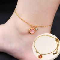 ราคา OYJR สร้อยข้อเท้า ผญ ลายโซ่สีทอง ข้อเท้าเรียบๆสแตนเลสชุบทอง 18k ไม่ลอกดำ (21209691811)