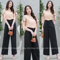 ราคา Set เสื้อผูกแขน ผ้าซาร่า งานสวย น่ารักๆๆมาคู่เซตกางเกงเอวสม๊อคขายาว ชุดเซ็ท ชุดเซต (16760418477)