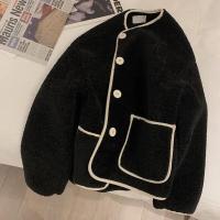 ราคา Ruo Bei Xuan Lambswool Coat For Women Loose Cropped Lamb Fleece Padded Top (16600069695)
