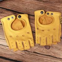 ราคา NH Men Winter Real Leather Gloves Genuine Cowhide Fingerless Gloves Half Finger Gym Workout Fitness Driving Motorcycle M046 (13380314896)