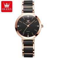 ราคา OLEVS นาฬิกาผู้หญิงแฟชั่น relogio feminino นาฬิกาหรูสีโรสโกลด์สำหรับสุภาพสตรีนาฬิกาข้อมือควอตซ์สายเซรามิคนาฬิกา reloj mujer (21170791074)