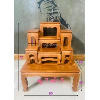 ราคา โต๊ะหมู่ ไม้สัก หมู่ 7 หน้า 5 โต๊ะหมู่บูชา โต๊ะวางพระ โต๊ะไหว้พระ โต๊ะกราบ โต๊ะไม้สัก หิ้งพระ (7392398675)