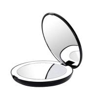 ราคา Portable Folding Mirror with LED Light Makeup Mirror 10X Magnifying Glass 12 Lamp Bead Mini Mirror (19729250893)