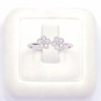 ราคา Lucky Gems แหวนดอกไม้คู่ เงินแท้92 5 เพชร CZ เกรด Premium เล่นไฟดี ชุบทองคำขาว LKM748 (17953981078)