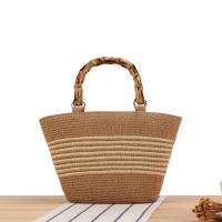 ราคา พร้อมส่ง 2 สี กระเป๋าสาน หูไม้ สานลาย ทรงshoppping bag minimal M258 (21268961535)