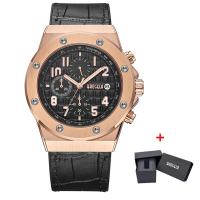 ราคา BAOGELA Men S Chronograph นาฬิกาควอตซ์ใหม่กันน้ำกีฬา Casual นาฬิกาข้อมือชายสายหนังนาฬิกา1805 Rose Black (20434831594)
