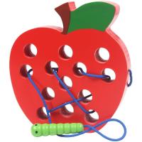 ราคา Legenwooden Lacing Apple Threading Toys Wood Lace Block Puzzle Shape Travel Game Toys Early Learning Fine Motor Skills Education (16466291010)