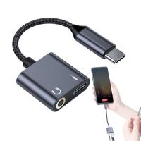 ราคา USB C Headphones Adapter Audio Dongle Headphone Jack Adapter Cable USB Type C Cable Headphone Adapter 2 in 1 Audio Cable Cord Charger Adapter security (20795238753)
