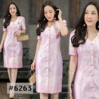 ราคา 6263 ชุดเดรสผ้าไหมญี่ปุ่นเนื้อเงามัน (15093593336)