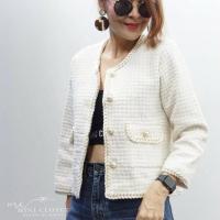 ราคา ส่งเร็ว งานขายมาแล้ว ตัวผ้าTweedสวยแพง ดีไซน์เดินขอบด้ายกระเป๋าจริง งานตัดเย็บดีมีซับในทั้งตัว (13082996852)