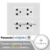 ราคา Panasonic ชุดปลั๊กกราวด์คู่พร้อมฝา6ช่อง รุ่น Full Color Wide series รุ่นใหม่ แบบติดลอย แบบฝัง Set 07 (18861590776)